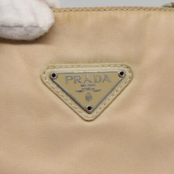 PRADA Chain Shoulder Bag Nylon Ivory Silver Auth 137031 - Picture 10 of 16